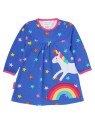 Toby tiger - Bio Kinder Kleid mit Einhorn-Applikation, Regenbogen und Sternen
