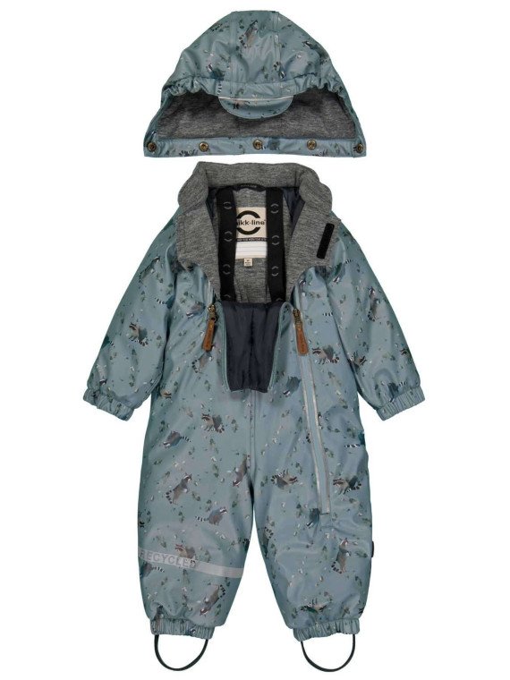 mikk-line - Baby Schneeanzug mit Waschbär-Allover, recyceltes Polyurethan