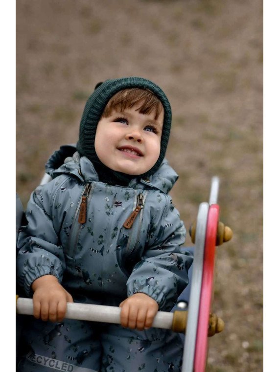 mikk-line - Baby Schneeanzug mit Waschbär-Allover, recyceltes Polyurethan