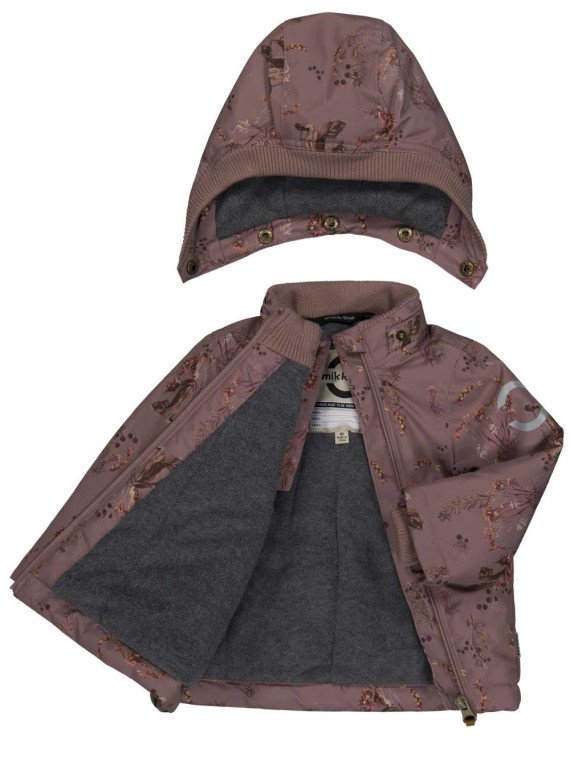 mikk-line - Kinder Winterjacke mit Herbstfrüchte-Allover, mauve