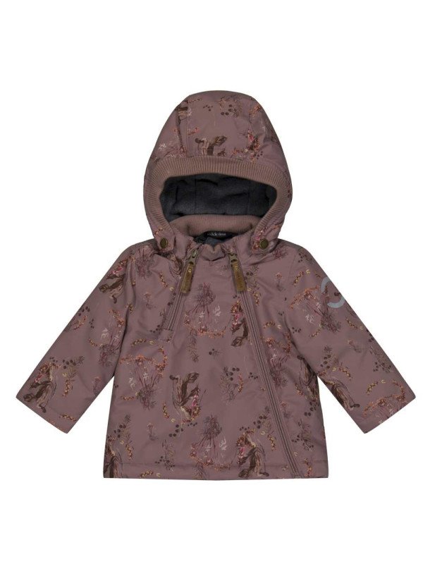 mikk-line - Kinder Winterjacke mit Herbstfrüchte-Allover, mauve