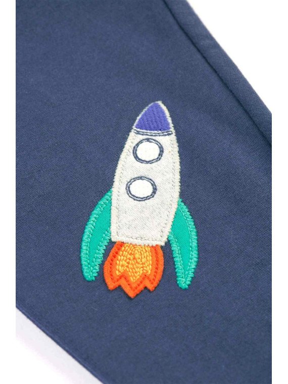 frugi - Bio Kinder Sweathose "Character" mit Raketen/Mars-Patches