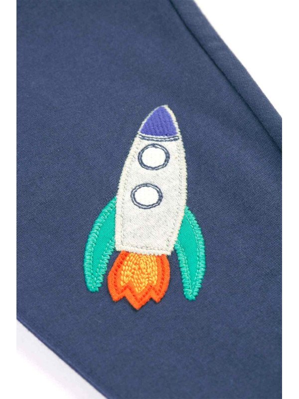 frugi - Bio Kinder Sweathose "Character" mit Raketen/Mars-Patches