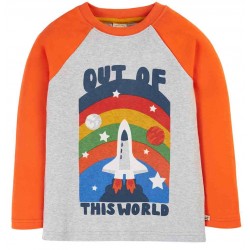 frugi - Bio Kinder Langarmshirt "Tamar" mit Raketen-Druck