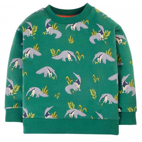 frugi - Bio Kinder Sweatshirt "Superb" mit Ameisenbär-Allover