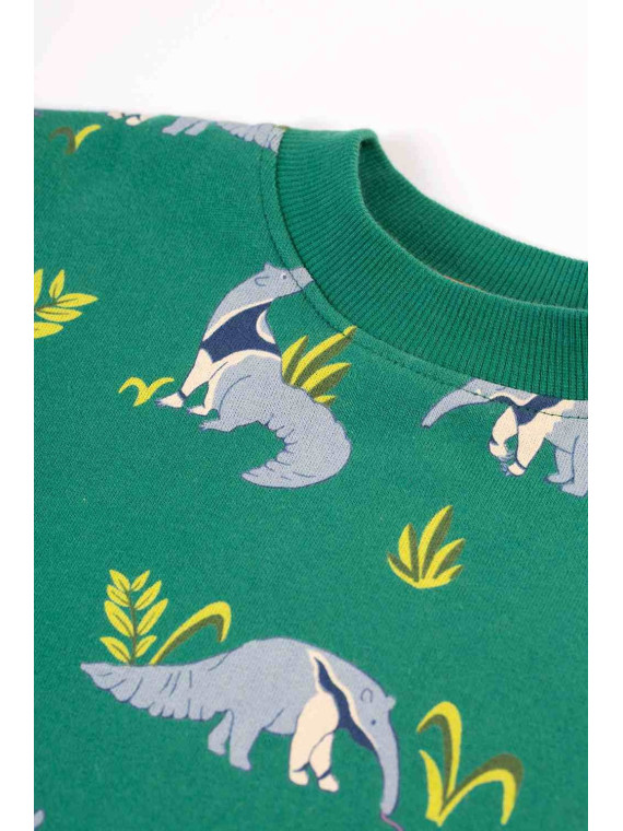frugi - Bio Kinder Sweatshirt "Superb" mit Ameisenbär-Allover
