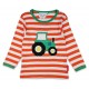 Toby tiger - Bio Kinder Langarmshirt mit Traktor-Applikation und Streifen