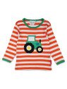 Toby tiger - Bio Kinder Langarmshirt mit Traktor-Applikation und Streifen
