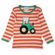 Toby tiger - Bio Kinder Langarmshirt mit Traktor-Applikation und Streifen