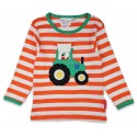 Toby tiger - Bio Kinder Langarmshirt mit Traktor-Applikation und Streifen