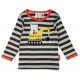Toby tiger - Bio Kinder Langarmshirt mit Bagger-Applikation und Streifen