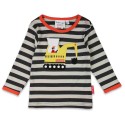 Toby tiger - Bio Kinder Langarmshirt mit Bagger-Applikation und Streifen