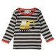 Toby tiger - Bio Kinder Langarmshirt mit Bagger-Applikation und Streifen