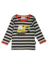 Toby tiger - Bio Kinder Langarmshirt mit Bagger-Applikation und Streifen