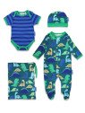 Toby tiger - Bio Baby Set Strampler, Body und Mütze mit Dinosaurier-Motiv