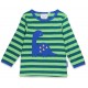 Toby tiger - Bio Kinder Langarmshirt mit Dinosaurier-Applikation und Streifen