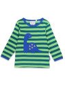 Toby tiger - Bio Kinder Langarmshirt mit Dinosaurier-Applikation und Streifen