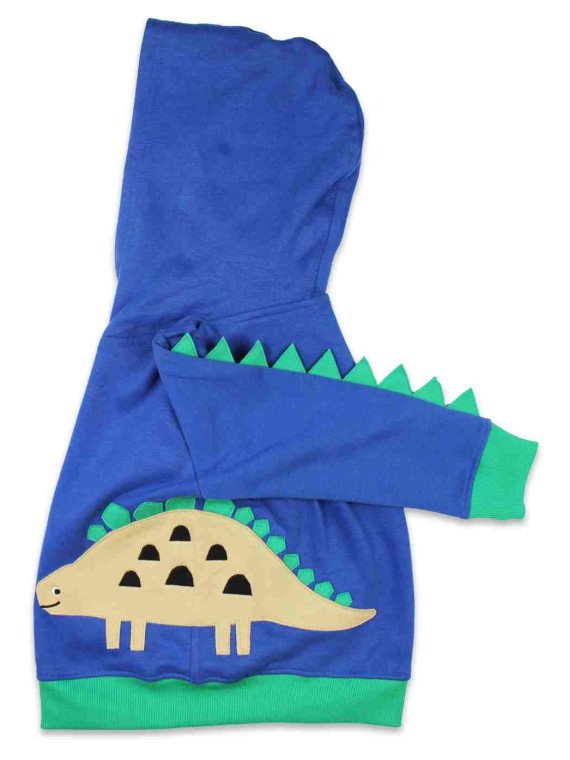 Toby tiger - Bio Kinder Sweatjacke mit Dinosaurier-Applikation und Kapuze