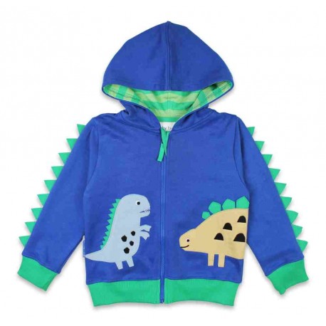 Toby tiger - Bio Kinder Sweatjacke mit Dinosaurier-Applikation und Kapuze