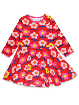 Toby tiger - Bio Kinder Skaterkleid mit Blumen-Allover