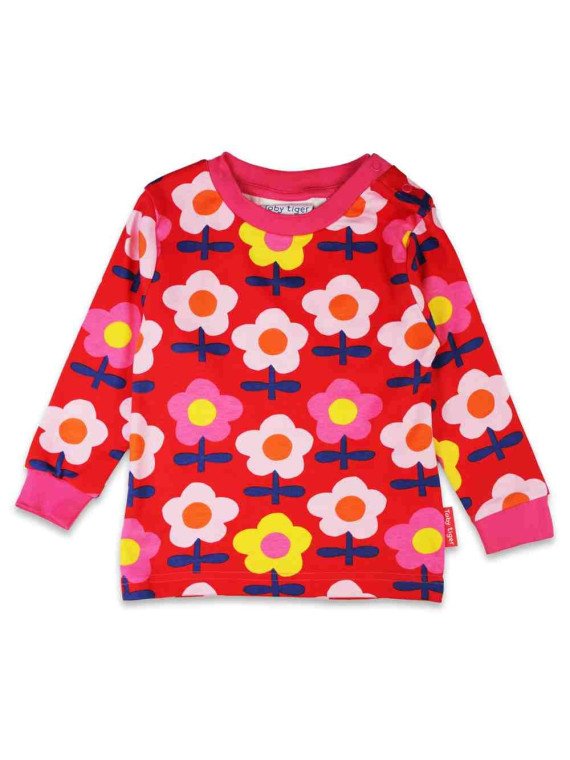 Toby tiger - Bio Kinder Schlafanzug mit Blumen-Allover