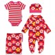 Toby tiger - Bio Baby Set Strampler, Body und Mütze mit Blumen-Motiv