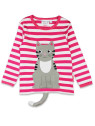 Toby tiger - Bio Kinder Langarmshirt mit Katzen-Applikation und Streifen