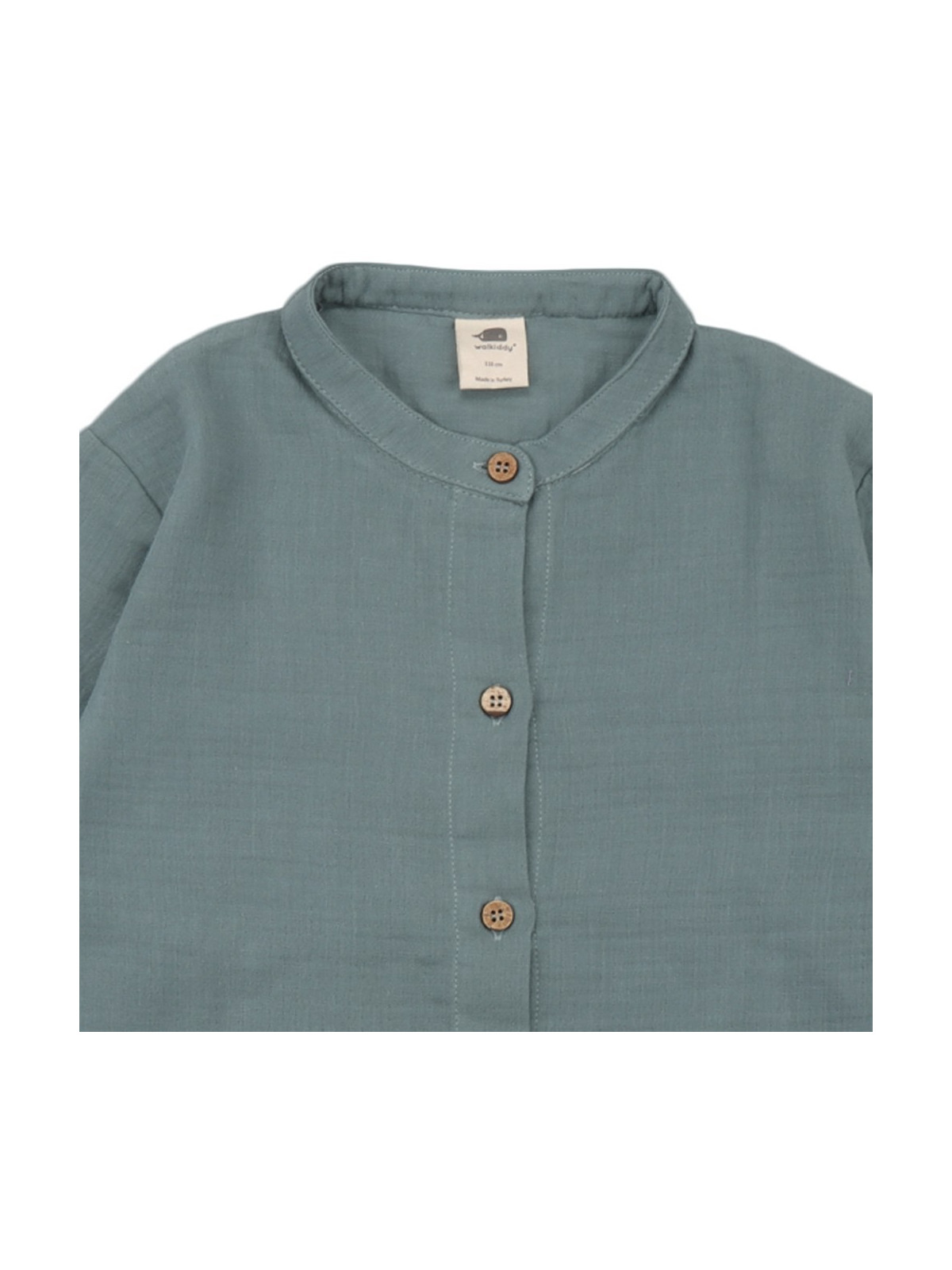 Walkiddy - Bio Kinder Musselin Hemd, grün