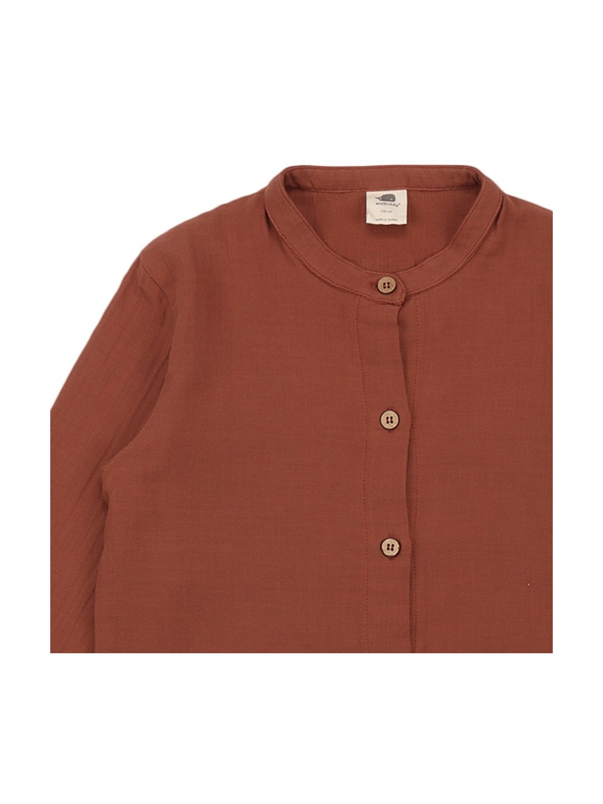 Walkiddy - Bio Kinder Musselin Hemd, terracotta