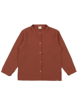 Walkiddy - Bio Kinder Musselin Hemd, terracotta