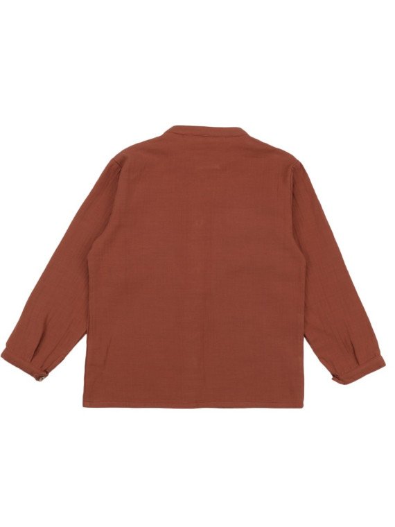 Walkiddy - Bio Kinder Musselin Hemd, terracotta