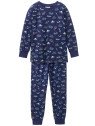 People Wear Organic - Bio Kinder Schlafanzug mit Raumschiff-Allover