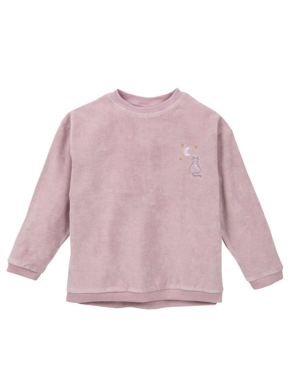 People Wear Organic - Bio Kinder Nicki Schlafanzug mit Katzen-Applikation/Stickerei