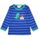 Toby tiger - Bio Kinder Langarmshirt mit Dinosaurier/Vulkan-Applikation und Streifen