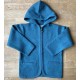 FLOMAX - Bio Kinder Walk Jacke mit Kapuze, Wolle, türkis