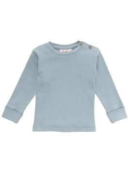 People Wear Organic - Bio Baby Langarmshirt mit Rippen-Struktur, petrol