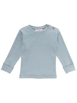 People Wear Organic - Bio Baby Langarmshirt mit Rippen-Struktur, petrol