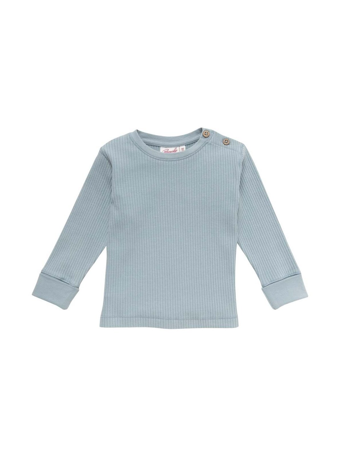 People Wear Organic - Bio Baby Langarmshirt mit Rippen-Struktur, petrol