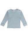 People Wear Organic - Bio Baby Langarmshirt mit Rippen-Struktur, petrol