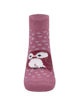 Ewers - Bio Kinder Socken mit Eulen-Motiv, rose