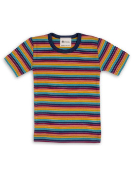 ENGEL - Bio Kinder Unterhemd langarm gestreift, Wolle/Seide, multicolour