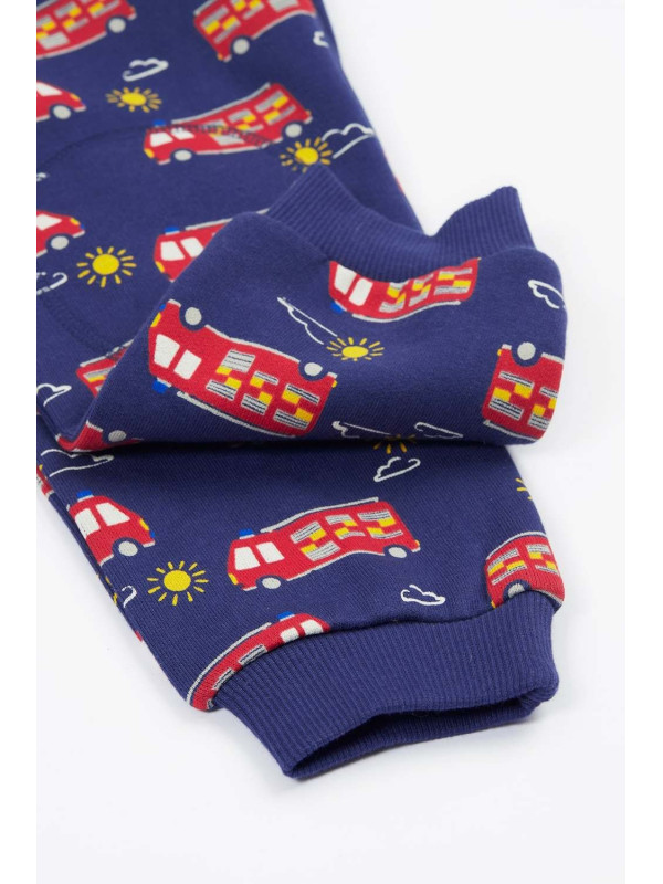 frugi - Bio Kinder Sweathose "Snuggle" mit Feuerwehr-Allover