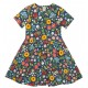 frugi - Bio Kinder Jersey Kleid kurzarm "Sunshine" mit Gartenblumen-Allover