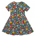 frugi - Bio Kinder Jersey Kleid kurzarm "Sunshine" mit Gartenblumen-Allover