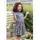 frugi - Bio Kinder Jersey Kleid kurzarm "Sunshine" mit Gartenblumen-Allover