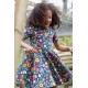 frugi - Bio Kinder Jersey Kleid kurzarm "Sunshine" mit Gartenblumen-Allover