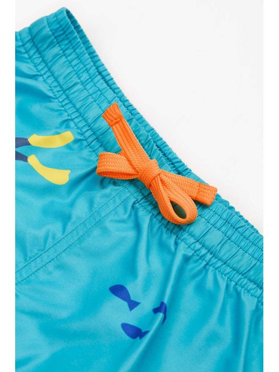 frugi - Kinder Badeshorts "Polkerris" mit Unterwasserwelt-Motiv