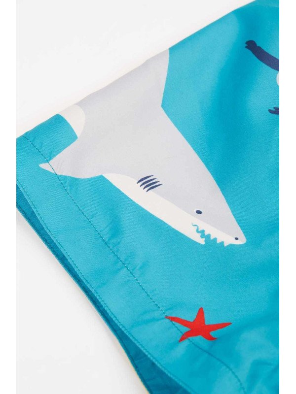 frugi - Kinder Badeshorts "Polkerris" mit Unterwasserwelt-Motiv
