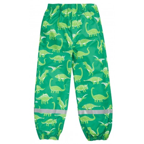 frugi - Kinder Regenhose "Rain or Shine" mit Dinosaurier-Allover