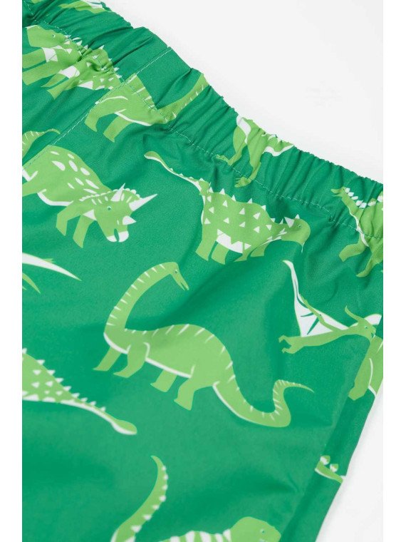 frugi - Kinder Regenhose "Rain or Shine" mit Dinosaurier-Allover